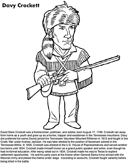 davy crockett coloring pages - photo #4